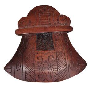Primitive Handmade Wood Art, Handcarved Tribal Wood Sculpture